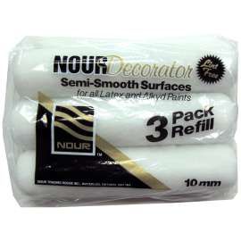 NOUR Decorator Z 9N10-3 Roller Cover Refill, 10 mm Thick Nap, 240 mm L, Nylon/Polyester Cover