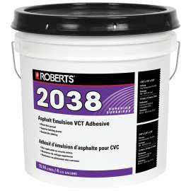 ROBERTS 2038RB015 Asphalt Emulsion Adhesive, Black, 4 gal Pail
