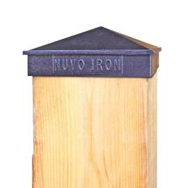 Nuvo Iron PCP09 Post Cap, 4 in L, 6 in W, Aluminum, Black