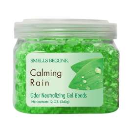 SMELLS BEGONE 52512 Odor Neutralizing Gel, 12 oz Jar, Calming Rain, 450 sq-ft Coverage Area