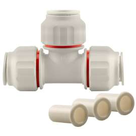 Boshart PEEC-T07 Pipe Tee, 3/4 in, Push-Fit, Polyethylene