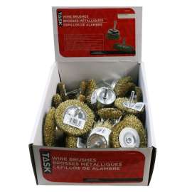 TASK T22630 Wire Wheel and Cup Brush Kit, 1/4 in Arbor/Shank, Steel Bristle