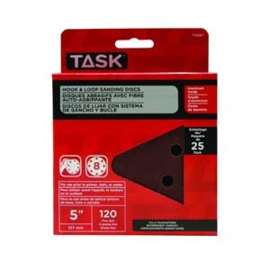 TASK T13063 Sanding Disc, 5 in Dia, 150 Grit, Aluminum Oxide Abrasive, 8-Hole