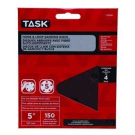 TASK T13049 Sanding Disc, 5 in Dia, 120 Grit, Aluminum Oxide Abrasive, 8-Hole