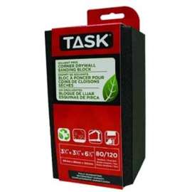 TASK Eco SP64298 Sanding Block, 6-1/2 in L, 3-1/2 in W, 80, 120 Grit, Fine, Medium