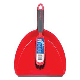 Vileda 148237 Dustpan, 12.9 in L, 9.2 in W, Plastic, Black/Red