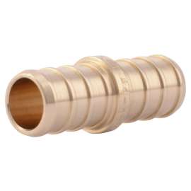SharkBite UC008LFA10 Coupling, 1/2 in, Barb, Brass, 80 to 160 psi Pressure