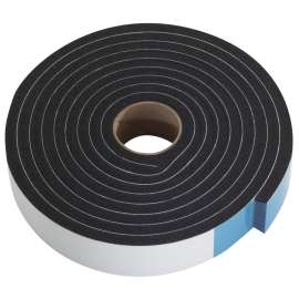 M-D 43155 Weatherstrip Tape, 1 in W, 1/4 in Thick, 10 ft L, Sponge Rubber, Black