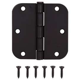 ProSource 20347ORX Door Hinge, Steel, Oil-Rubbed Bronze, Loose Pin, 180 deg Range of Motion, Screw Mounting