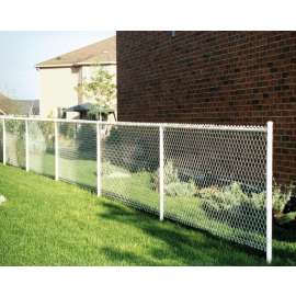 Acculink CVW2148 Chain-Link Fence, 11 ga Mesh Wire, 48 in x 50 ft Mesh, Metal/Vinyl Mesh, White