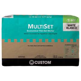CUSTOM MSMW50 Thinset Mortar, White, Powder, 50 lb Bag