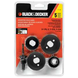 Black+Decker 71-120-CA Assortment Hole Saw Kit, 5-Piece, Steel