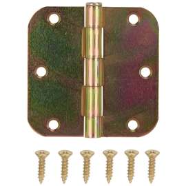 ProSource 20347ST4C Door Hinge, Steel, Yellow Zinc Dichromate, Loose Pin, 180 deg Range of Motion, Screw Mounting