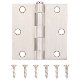 ProSource LR-708-PS Square Corner Door Hinge, Steel, Satin Nickel, Loose Pin, 180 deg Range of Motion