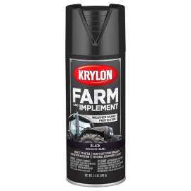 Krylon K01931007 Farm and Implement Paint, Gloss, Black, 12 oz