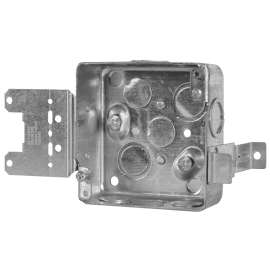 HUBBELL 52151MSBBAR Electrical Box, 1/2, 3/4 in Knockout, Metal, Ceiling, Wall Mounting