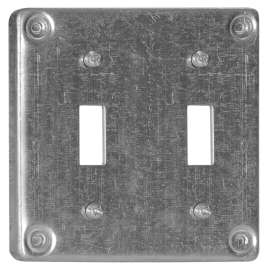 HUBBELL 8367BAR Surface Cover, 4 in L, 4 in W, 2 -Gang, Metal