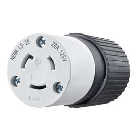 Bryant 70520NCC Locking Device Connector, 2 -Pole, 20 A, 125 V, Screw, NEMA: NEMA L5-20R, White/Yellow