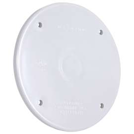 HUBBELL PBC300WHCN Blank Receptacle Cover, 4 in Dia, Round, Polycarbonate, White