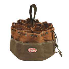 Bucket Boss 25001 Parachute Bag, 10 in W, 10 in D, 6-1/2 in H, 19-Pocket, Canvas, Brown