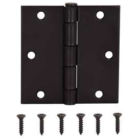 ProSource 20338ORX Square Corner Door Hinge, Steel, Oil-Rubbed Bronze, Loose Pin, 180 deg Range of Motion