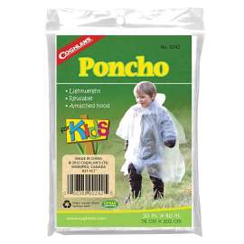 COGHLAN'S 0242 Poncho, One-Size, Plastic, Clear, Attached Collar