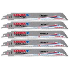 Lenox 2014225 Reciprocating Saw Blade, 1 in W, 9 in L, 8 TPI, Carbide Cutting Edge