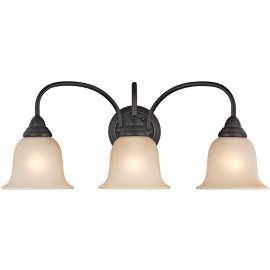 Boston Harbor LYB130928-3VL-VB Vanity Light Fixture, 60 W, 3-Lamp, A19 or CFL Lamp, Steel Fixture