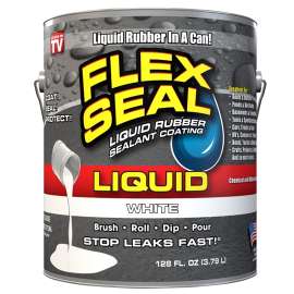 Flex Seal LFSWHTR01 Rubber Sealant, White, 1 gal, Can