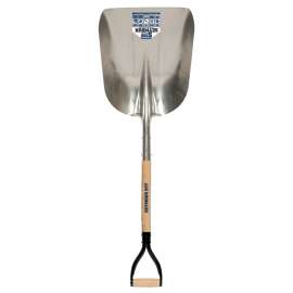 SEYMOUR 49265 Grain Scoop, 15-1/4 in W Blade, 19 in L Blade, Aluminum Blade, Hardwood Handle, D-Shaped Handle, 46 in OAL