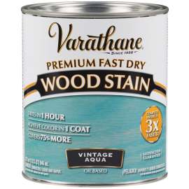VARATHANE 297427 Wood Stain, Vintage Aqua, Liquid, 1 qt, Can