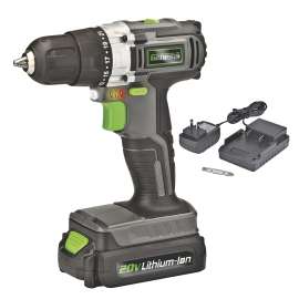 Genesis GLCD2038A Drill/Driver, Battery Included, 20 V, 1.5 mAh, 3/8 in Chuck