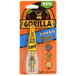 Gorilla 7510101 Super Glue Brush and Nozzle, 10 g Bottle