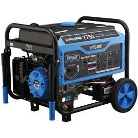PULSAR PG7750B/7500B Dual Fuel Generator, 8.3 A, 12/240 VAC, Gasoline, 13 hr Run Time, Electric, Recoil Start