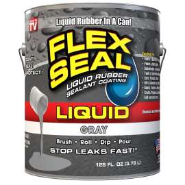 Flex Seal LFSGRYR01 Rubber Sealant, Gray, 1 gal, Can