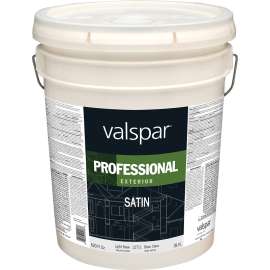 Valspar 045.0012711.008 Exterior House Paint, Satin, Light Base, 5 gal Pail