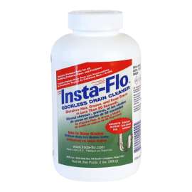 Insta-Flo IS-200 Drain Cleaner, Solid, White, Odorless, 2 lb Bottle