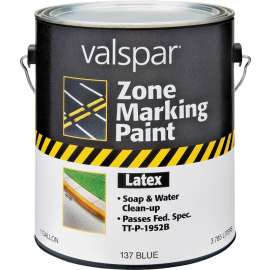 Valspar 024.0000137.007 Zone Marking Paint, Flat, Blue, 1 gal, Pail