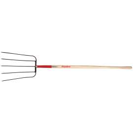 RAZOR-BACK 73141 Barley Fork, Oval Tine, Steel Tine, Wood Handle, Straight Handle, 63-1/2 in L Handle