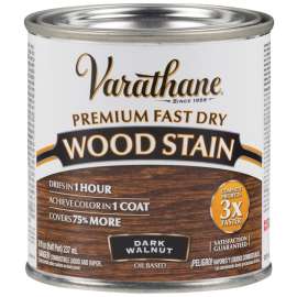 VARATHANE 262025 Wood Stain, Dark Walnut, Liquid, 0.5 pt, Can