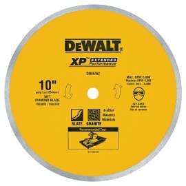 DeWALT DW4762 Saw Blade, 10 in Dia, 5/8 in Arbor, Continuous Rim