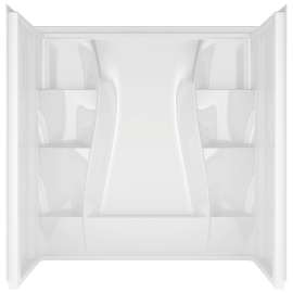 DELTA 40044 Bathtub Wall Set, 32-1/2 in L, 60 in W, 60.38 in H, Procrylic, Stud Installation, White