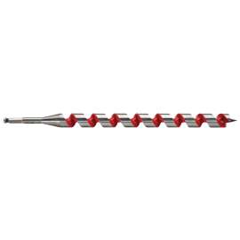 Milwaukee 48-13-6120 Ship Auger Bit, 1-1/8 in Dia, 18 in OAL, Spiral Flute, 7/16 in Dia Shank, Hex Shank
