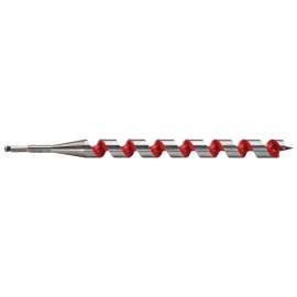 Milwaukee 48-13-6250 Ship Auger Bit, 1-1/4 in Dia, 18 in OAL, Spiral Flute, 7/16 in Dia Shank, Hex Shank