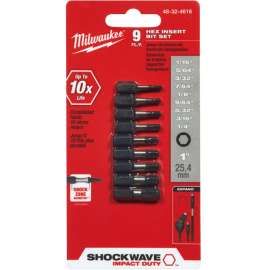 Milwaukee 48-32-4616 Insert Bit Set, 9-Piece, Steel