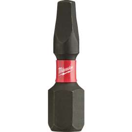 Milwaukee SHOCKWAVE 48-32-4722 Insert Bit, #2 Drive, Square Recess Drive, 1/4 in Shank, Hex Shank, 1 in L, Steel