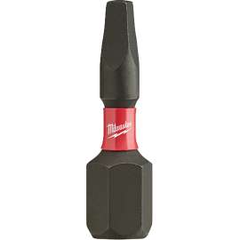 Milwaukee SHOCKWAVE 48-32-4761 Insert Bit, #1 Drive, Square Recess Drive, 1/4 in Shank, Hex Shank, 1 in L, Steel