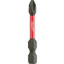 Milwaukee SHOCKWAVE 48-32-4762 Power Bit, #2 Drive, Phillips Drive, 1/4 in Shank, Hex Shank, 2 in L, Steel