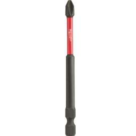 Milwaukee SHOCKWAVE 48-32-4791 Power Bit, #2 Drive, Phillips Drive, 1/4 in Shank, Hex Shank, 3-1/2 in L, Steel