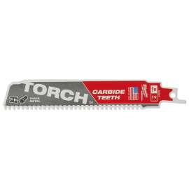 Milwaukee 48-00-5201 Reciprocating Saw Blade, 3/4 in W, 6 in L, 7 TPI, Carbide Cutting Edge